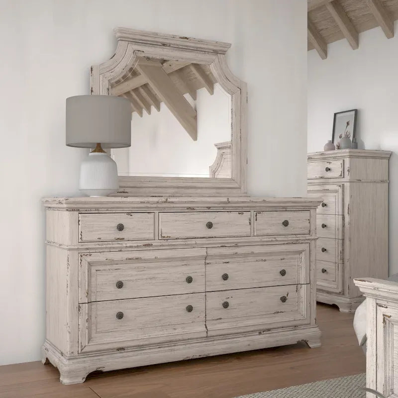 Set camera da letto Palisade 5 pezzi bianco antico