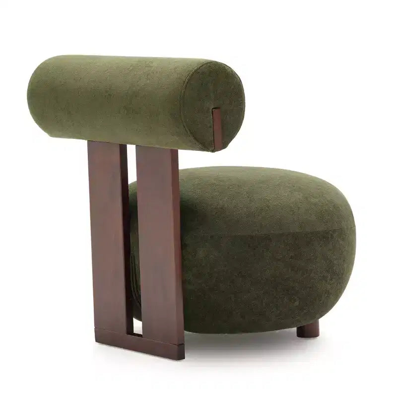 Christopher Knight Home Chariya Poltrona Accent Moderna in Velluto con Struttura in Legno di Gomma e Schienale Cilindrico