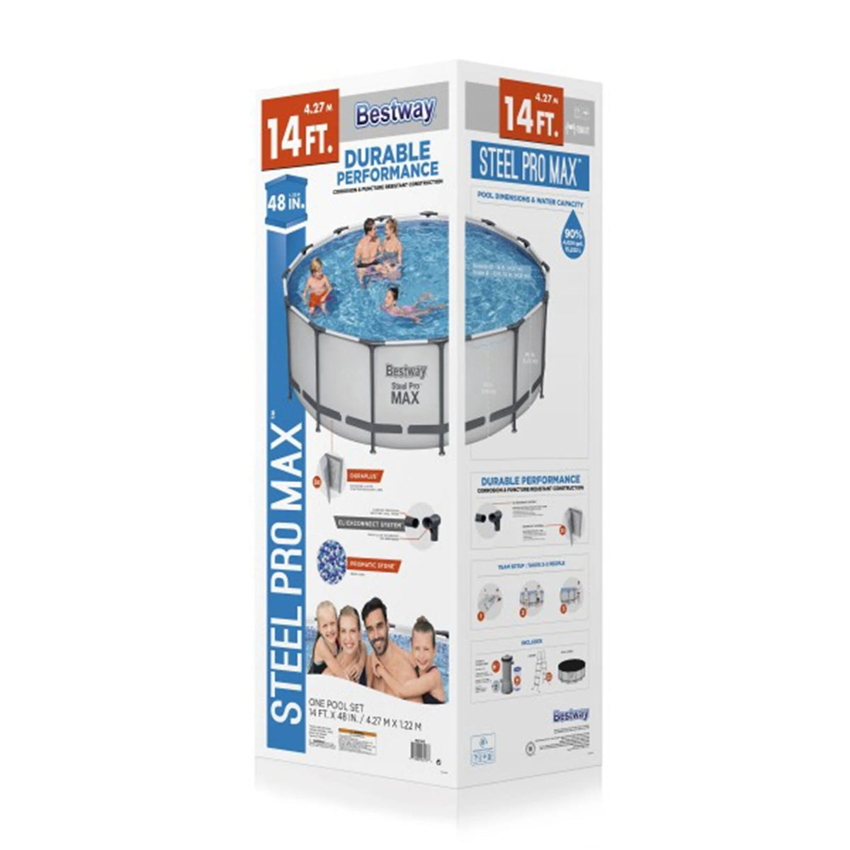 Piscina Fuori Terra Rotonda Bestway Steel Pro MAX con Pompa e Copertura