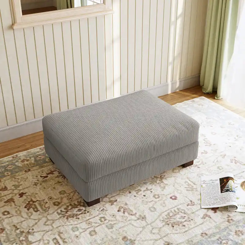 Pouf poggiapiedi oversize in velluto a coste moderno