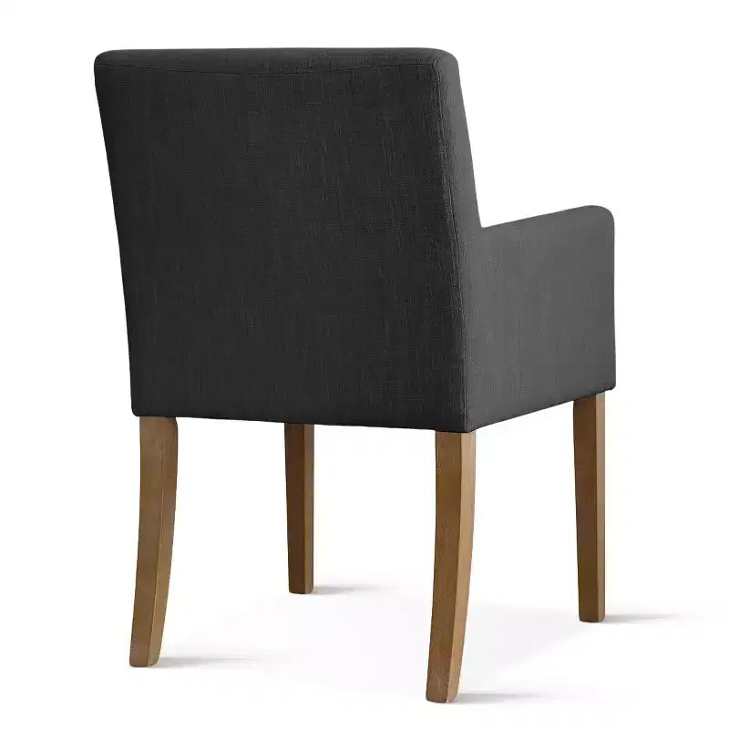 Set di 6 sedie da pranzo imbottite con braccioli, poltrone moderne in lino con gambe in legno, sedie occasionali per sala da pranzo, soggiorno - Panipeachy