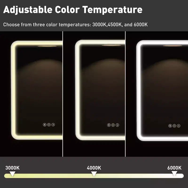Mobiletto a specchio a LED nero/bianco/oro, anta singola, cerniera sinistra o destra, a incasso o a parete