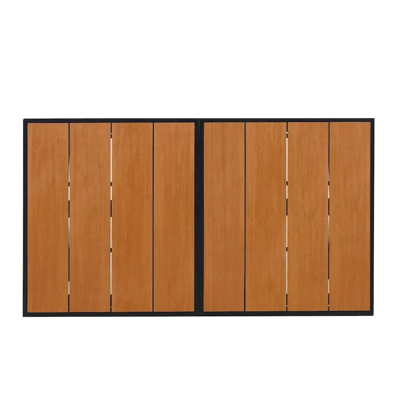 Set da pranzo da esterno allungabile a 7 pezzi con tavolo allungabile e 6 sedie con braccioli