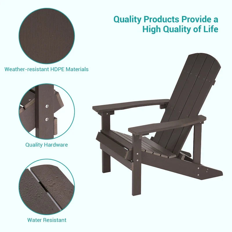 Bonosuki Sedie Adirondack da Esterno in Legno Resistente alle Intemperie - Set da 4