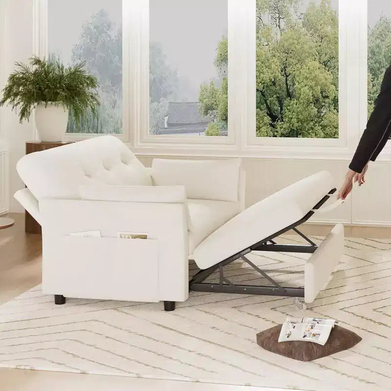 Dyonery Divano Letto Convertibile 3-in-1, Divano Letto Estraibile con Tasca Laterale e Schienale Regolabile, Montaggio Senza Attrezzi, Divanetto Pieghevole