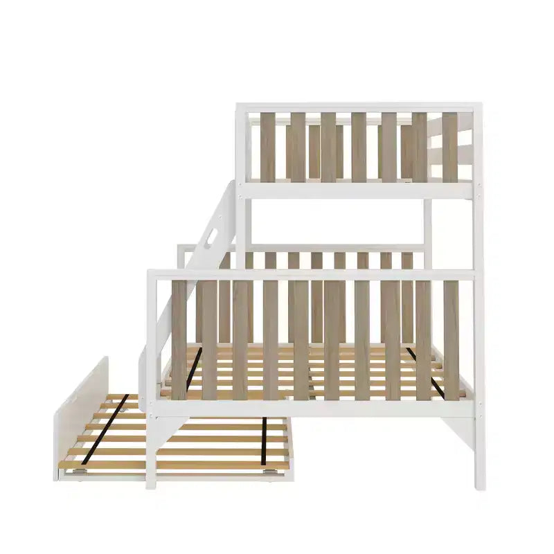 Max & Lily Letto a Castello Singolo su Una Piazza e Mezza con Letto Estraibile, Letti a Castello in Legno Massello Stile Scandinavo per Bambini