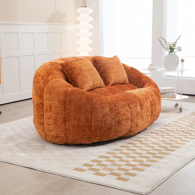 GDFStudio - Divano Pigro a 2 Posti Laurel Chenille con Schiuma ad Alta Densità e Comfort Extra Large