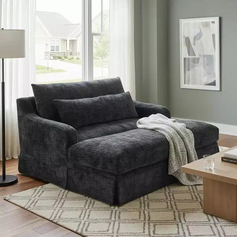 Fauteuil convertible très profond en chenille Polibi