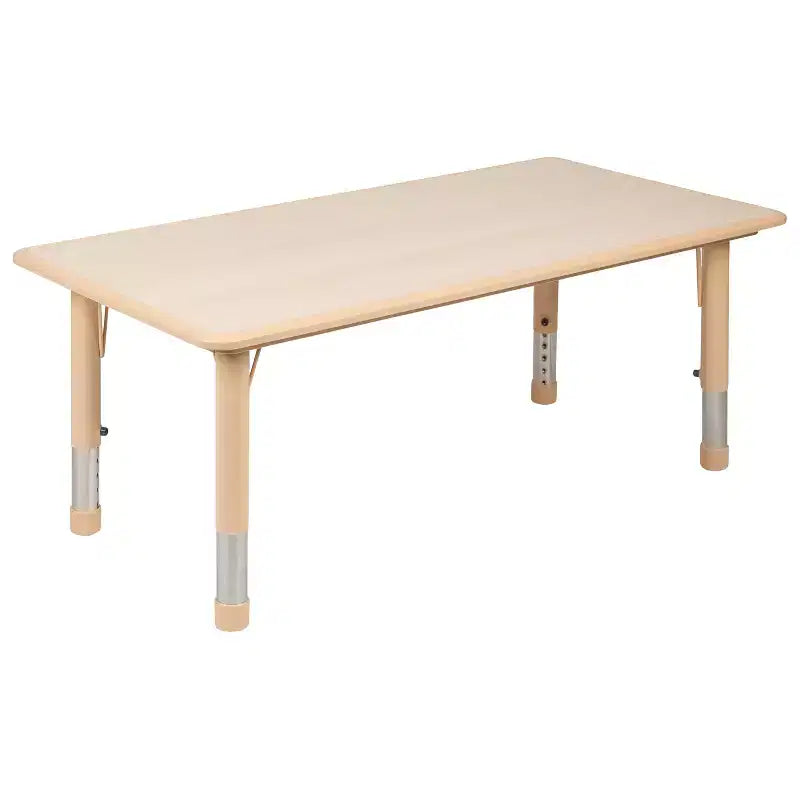 Set Tavolo Attività Rettangolare Regolabile in Altezza in Plastica Emma and Oliver 23.625"W x 47.25"L con 6 Sedie
