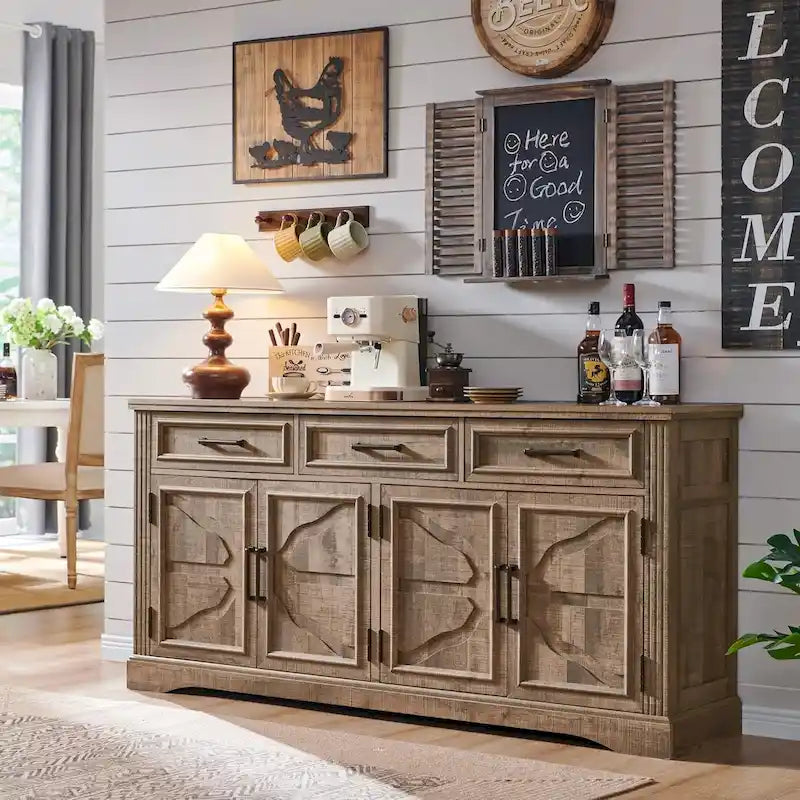 Credenza a Buffet da Fattoria, Mobile Bar per Caffè e Vino per Sala da Pranzo - N/A