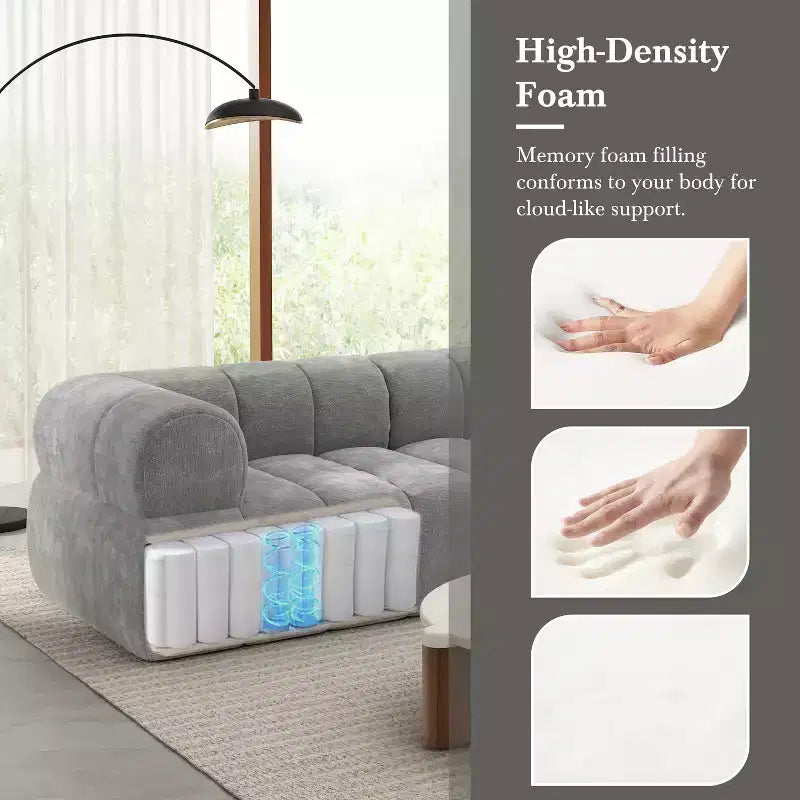 Christopher Knight Home Keri 122 Divano componibile moderno a L in schiuma ad alta densità con schienale basso