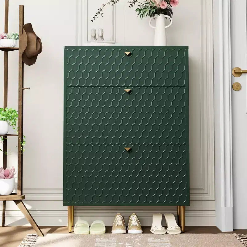 CLIHOME Scarpiera da Ingresso con 24 Paia, Organizzatore per Scarpe con Cassetti a Ribalta, Scaffale Armadio Porta Scarpe