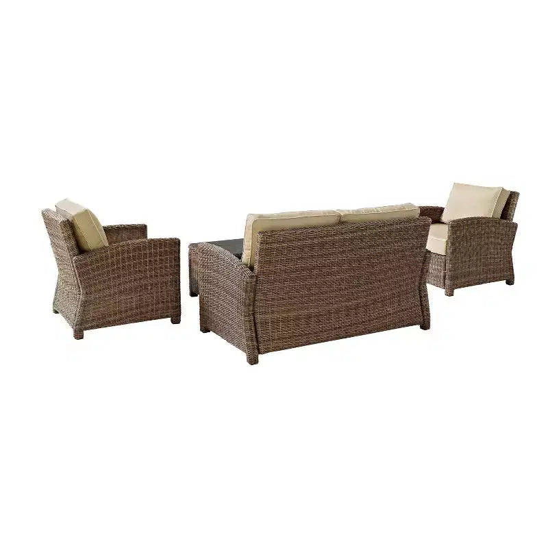 Set conversazione da esterno in vimini Bradenton 4 pezzi - Crosley