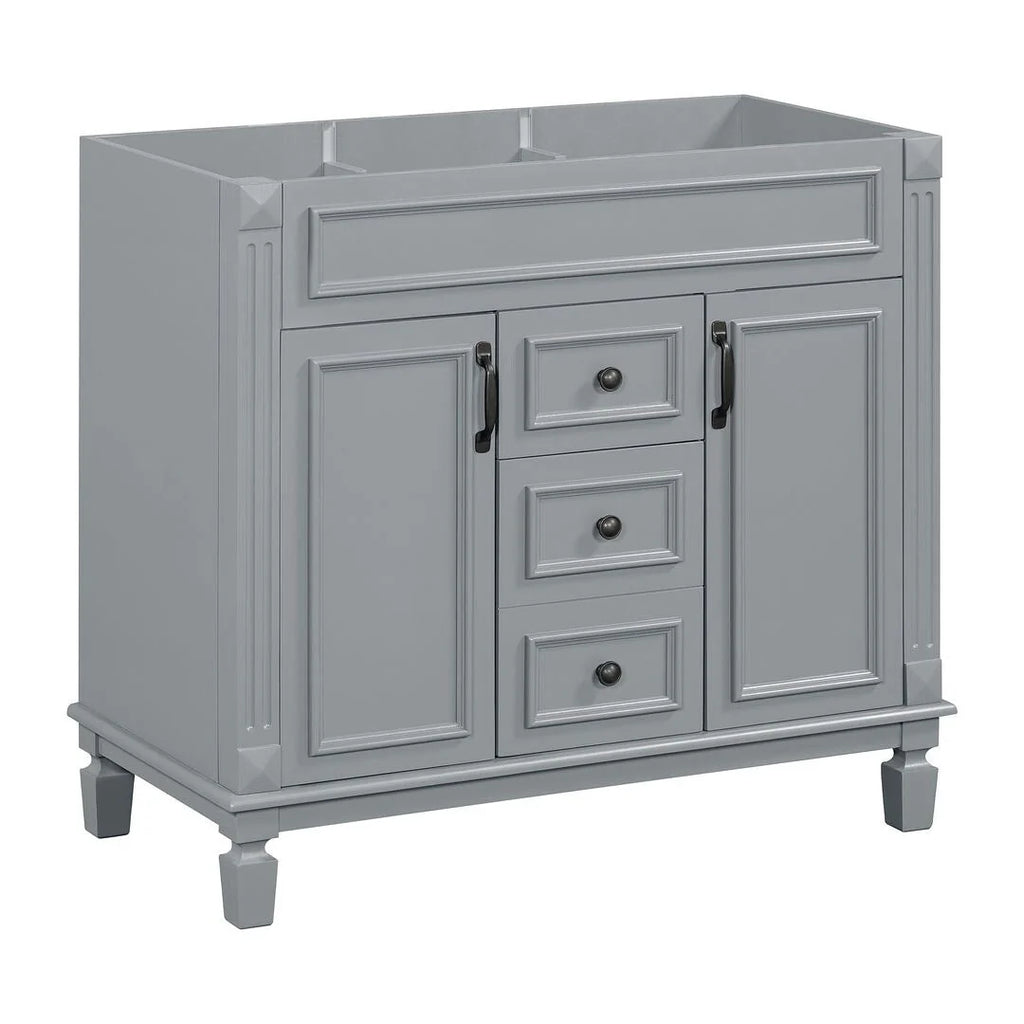 Mobile Bagno Moderno da 90cm con Lavabo Integrato e Specchiera, 2 Ante e 2 Cassetti