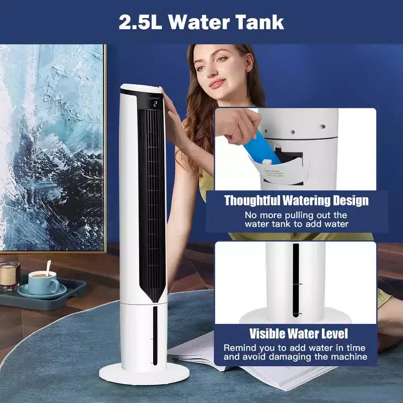 Costway Raffrescatore Evaporativo 3-in-1 Ventilatore a Torre Portatile da 41'' Umidificatore