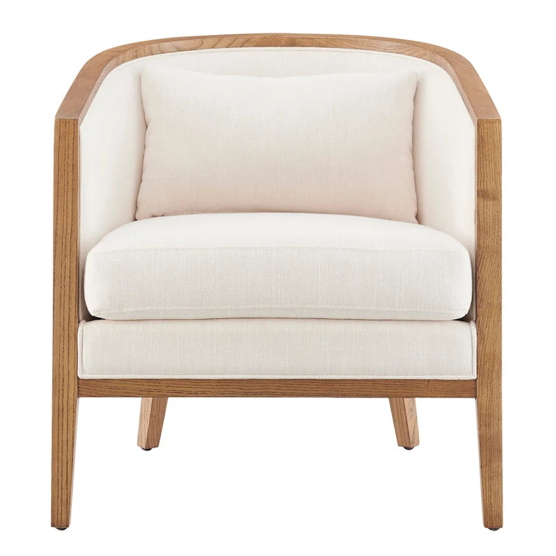 Poltrona d'Appoggio in Lino Tillman con Rattan