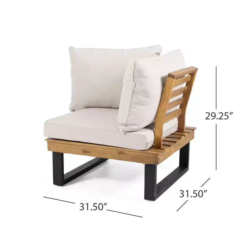 Set Divano Sezionale Esterno a L Patio da Giardino Set Lounge per il Tempo Libero con Tavolino da Caffè e Cuscino Resistente all'Acqua - ModernLuxe