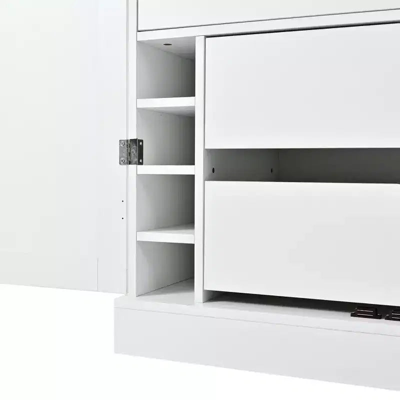 Dispensa da cucina indipendente 77H, armadio contenitore in stile rustico con ripiani regolabili, ripiani sulla porta, cassetti e portabottiglie - ModernLuxe