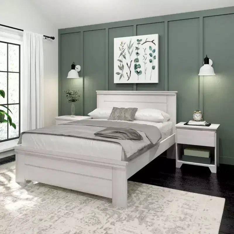 Telaio letto matrimoniale Plank+Beam Farmhouse con testiera, letto a piattaforma in legno massello