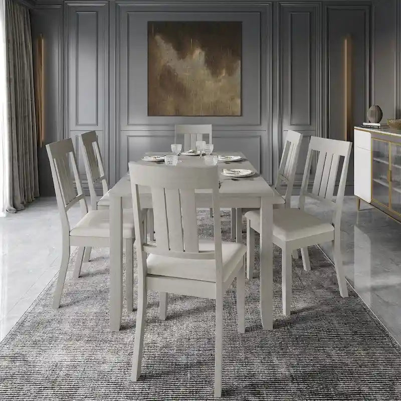 Set da pranzo classico in legno a 7 pezzi CraftPorch