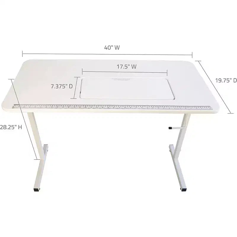 SewingRite SewStation 101, Tavolo da cucito pieghevole portatile con gambe in acciaio, Bianco - Perfetto per Casa, Ufficio e Attività Commerciali