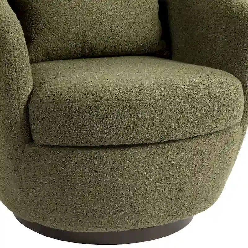 Poltrona Girevole Imbottita a Botte con Contenitore, Sedia Moderna da Salotto per Camera da Letto/Ufficio/Zone Lettura
