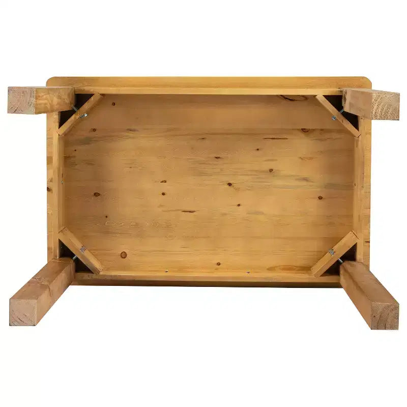 Flash Furniture Tavolo da Pranzo Rettangolare Rustico in Pino Massiccio 46 x 30