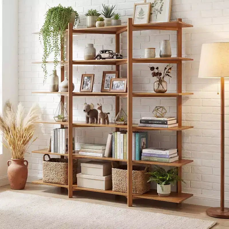 Christopher Knight Home Elliot Scaffale Moderno in Legno a 6 Ripiani Aperto per Esposizione e Archiviazione