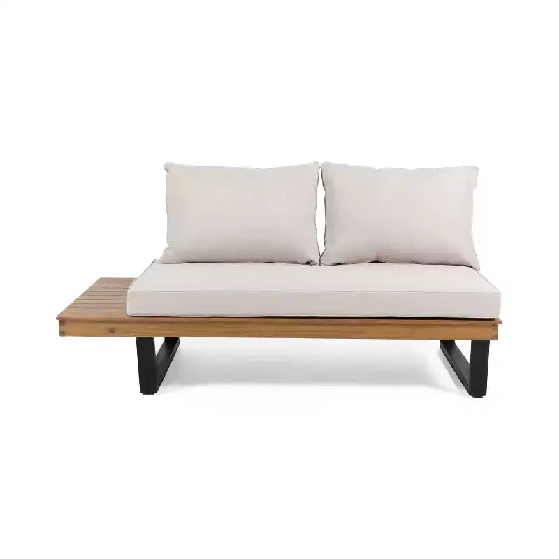 Set Divano Sezionale Esterno a L Patio da Giardino Set Lounge per il Tempo Libero con Tavolino da Caffè e Cuscino Resistente all'Acqua - ModernLuxe