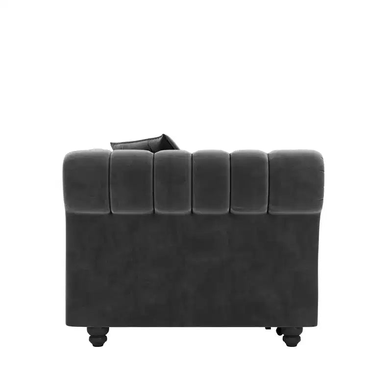 Divano Letto Estraibile 3-in-1 King Size in Velluto Whisen e Divano Letto Convertibile con Ottomana Mobile, Design Trapuntato