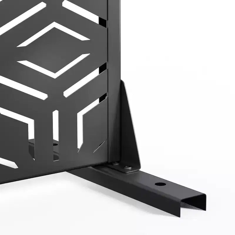 Divisorio a 3 pannelli con motivo geometrico - Acciaio zincato nero