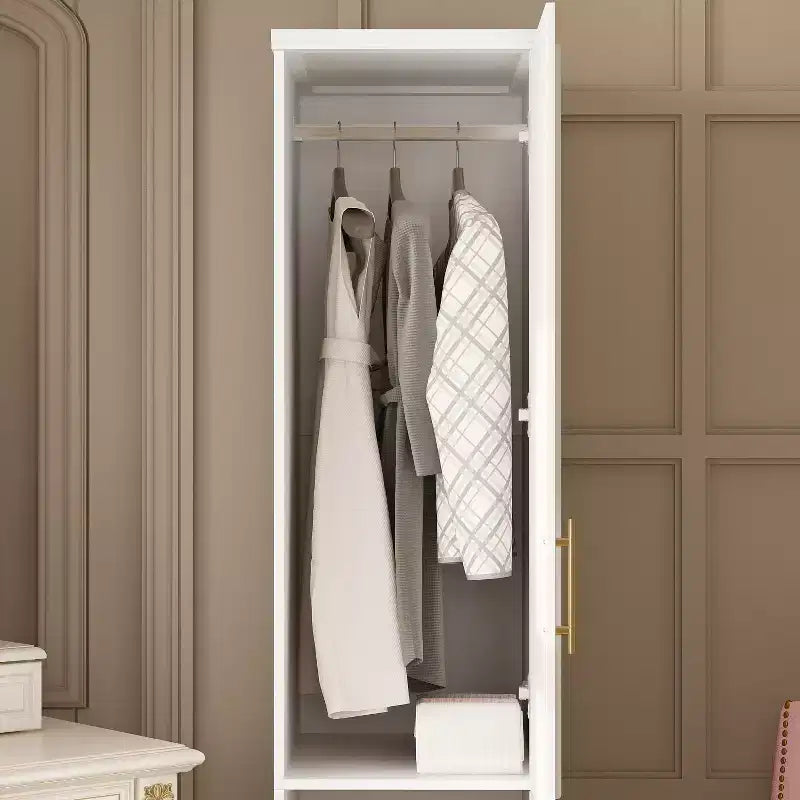Famapy Armadio Guardaroba Modulare di Lusso Bianco con Dettagli Dorati: Ante a Pannelli + Design Ante Miste Elegante Armadio Su Misura per Camere da Letto