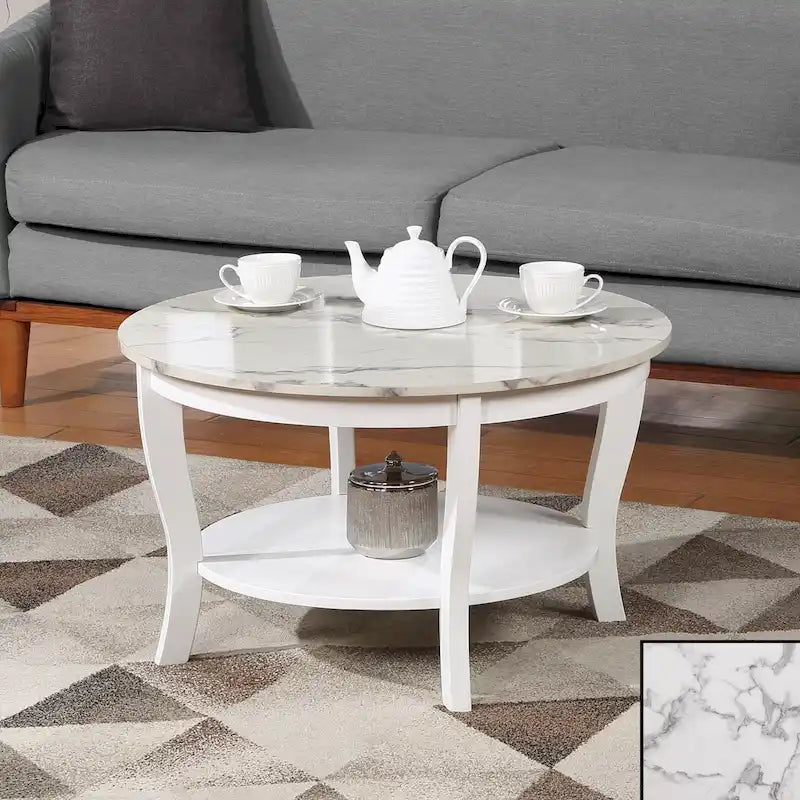 Convenience Concepts American Heritage Tavolino da caffè rotondo con ripiano