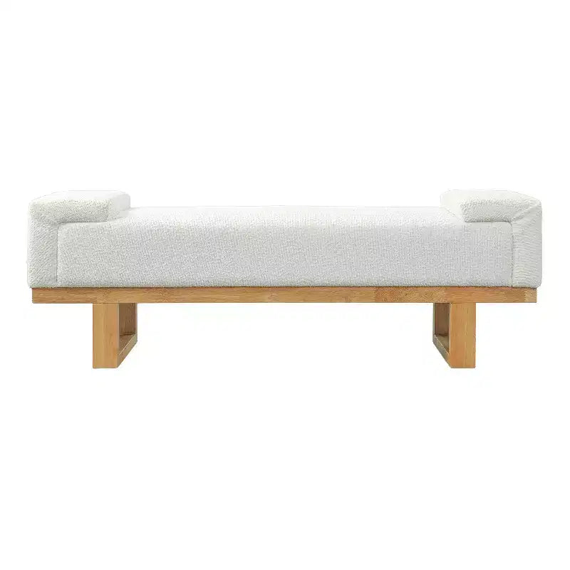 Panca moderna imbottita in bouclé Christopher Knight Home Paulina in legno di Hevea
