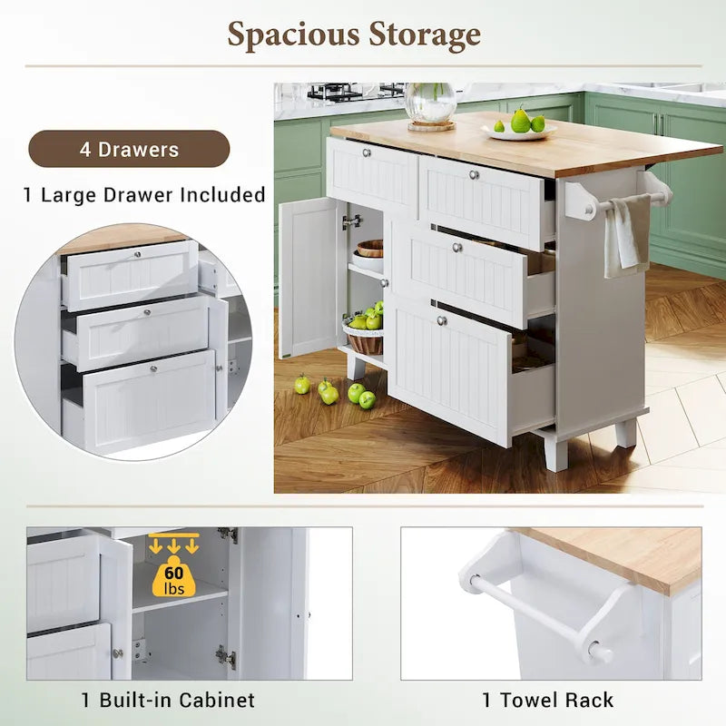 Set da isola per cucina TOPMAX con anta a ribalta e 2 posti a sedere, set tavolo da pranzo con ripiano regolabile, cassetti e portasciugamani