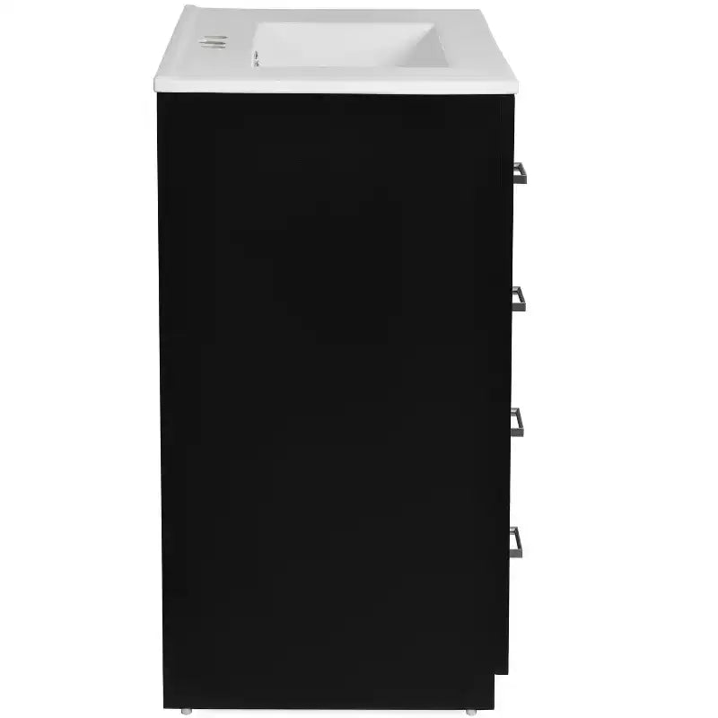 Mobile bagno 30 pollici con lavabo singolo, armadietto e 3 cassetti – Nero / Blu / Verde / Indaco / Bianco