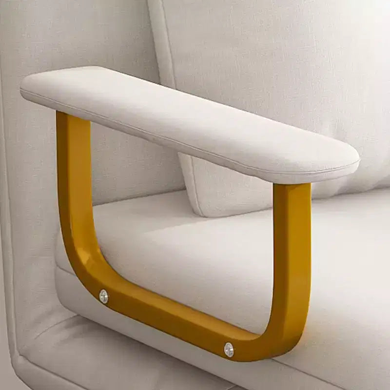 Divano Letto Pieghevole 3-in-1 Convertibile in Poltrona - Schienale Regolabile in 5 Posizioni con Cuscino, Salvaspazio per Soggiorno, Camera da Letto e Ufficio (Bianco)