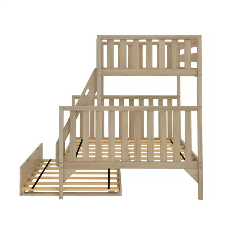 Max & Lily Letto a Castello Singolo su Una Piazza e Mezza con Letto Estraibile, Letti a Castello in Legno Massello Stile Scandinavo per Bambini