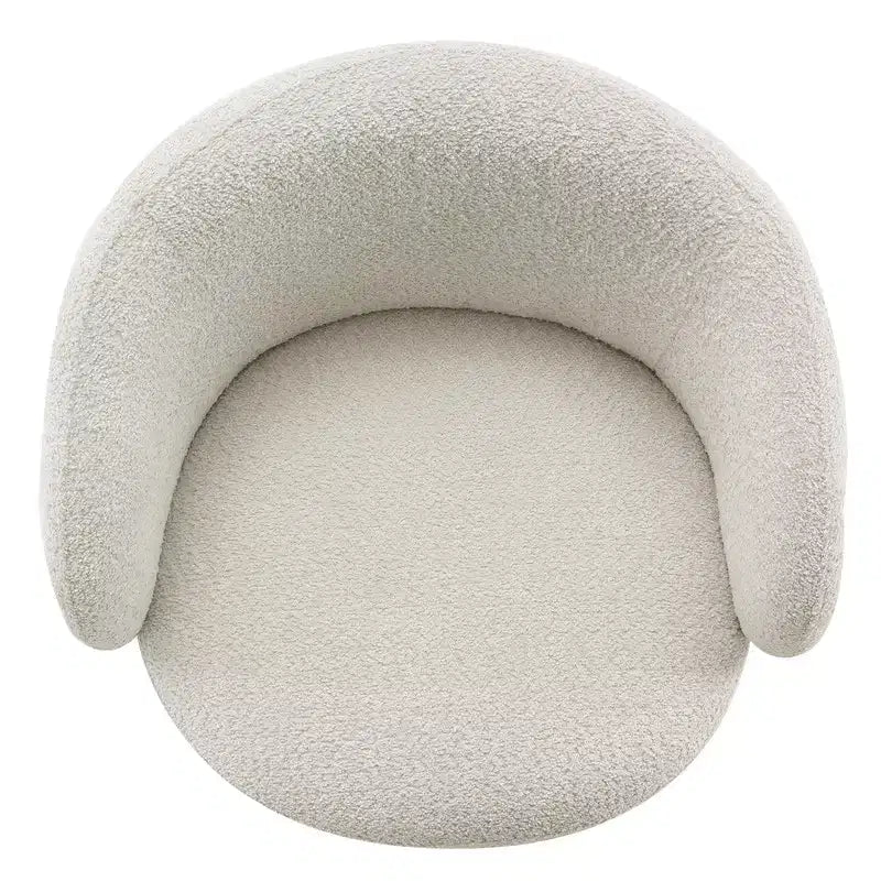 Poltrona a botte girevole imbottita Spruce&Spring con base in legno