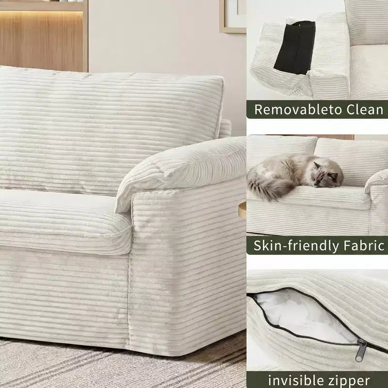 Dyonery 86 Cloud Loveseat Sofa, seduta profonda e ampi braccioli con cuscini, telaio robusto, design ergonomico e traspirante