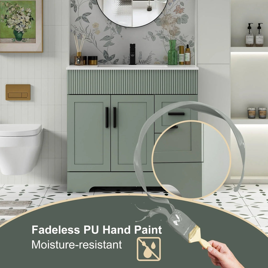 Mobile bagno 30/36/48 Wavy Line con lavabo e rubinetto