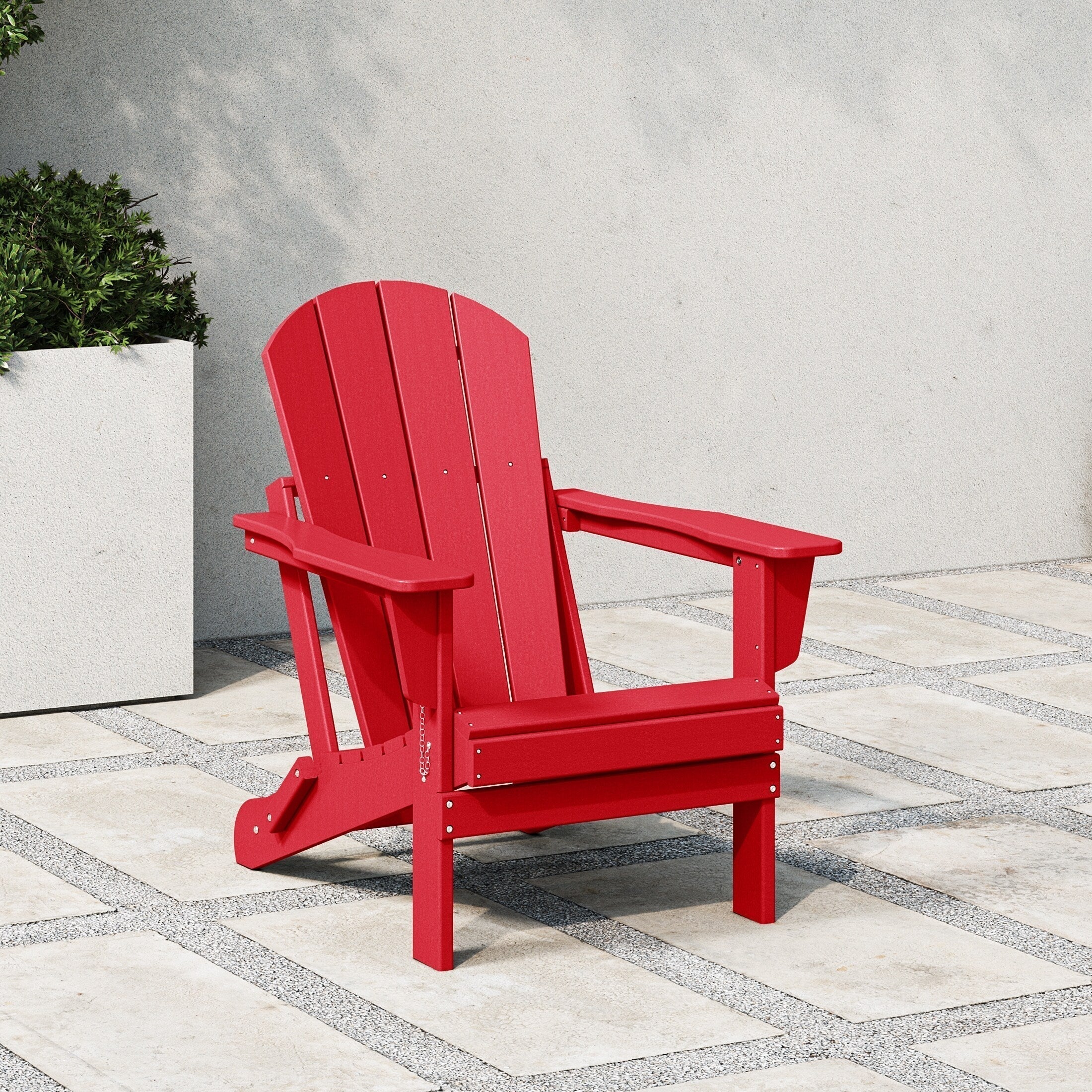 Polytrends Laguna Sedia Adirondack Pieghevole da Esterno per Patio Resistente allo Sbiadimento e alle Intemperie
