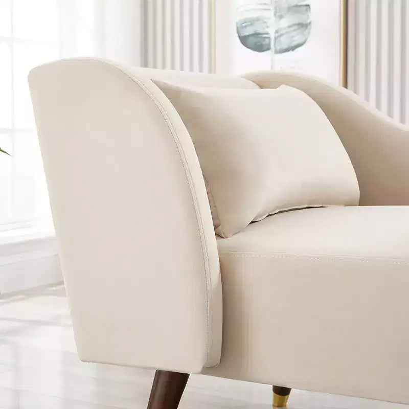 Chaise Longue Moderna in Velluto, Chaise Longue Imbottita con Bracciolo Curvo, Divano Letto per Camera da Letto, Ufficio, Soggiorno