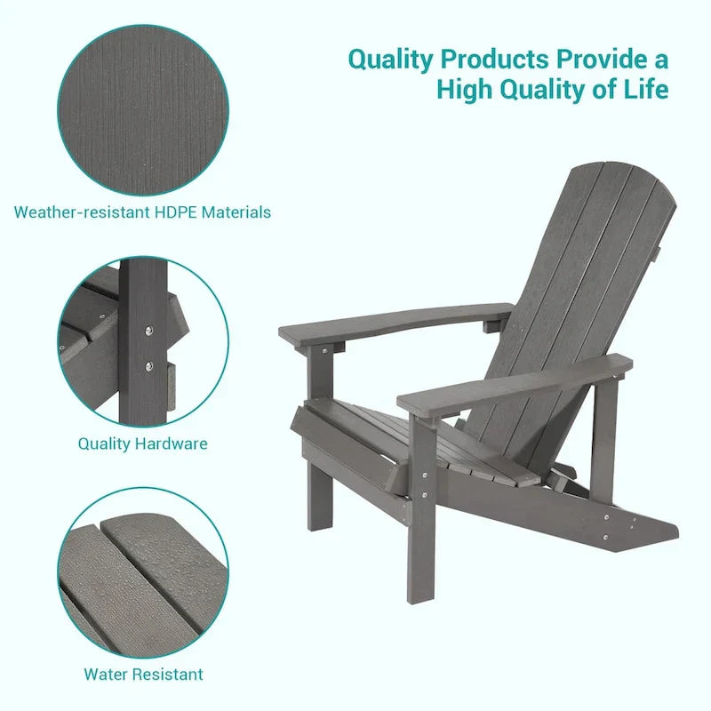 Bonosuki Sedie Adirondack da Esterno in Legno Resistente alle Intemperie - Set da 4