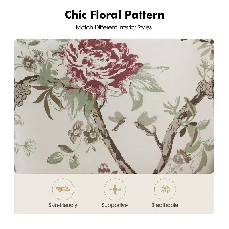 Poltrona Araceli Tradizionale in Legno Imbottita Floreale con Schienale Alto e Borchie | ART OF LIVING DESIGNS